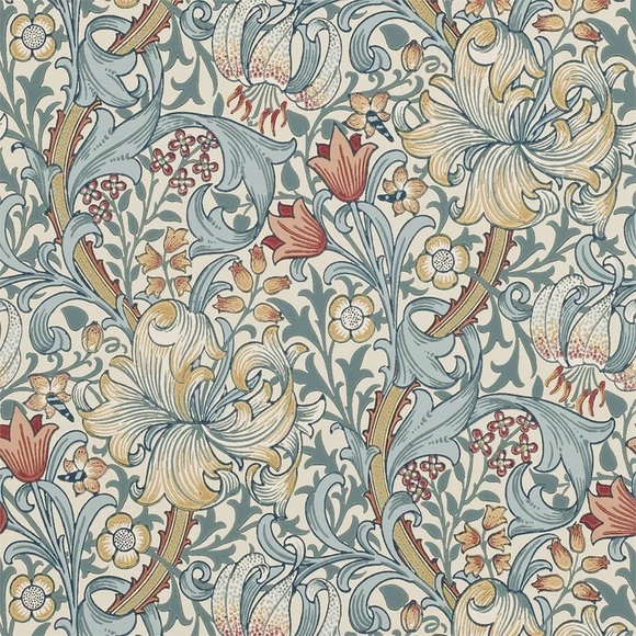 NEW (2 Rolls) Morris & Co. Golden Lily Wallpaper - Picture 2 of 11